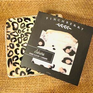 New Set! Sahara Handmade Soap by Finchberry with Leopard Print Soap Dish